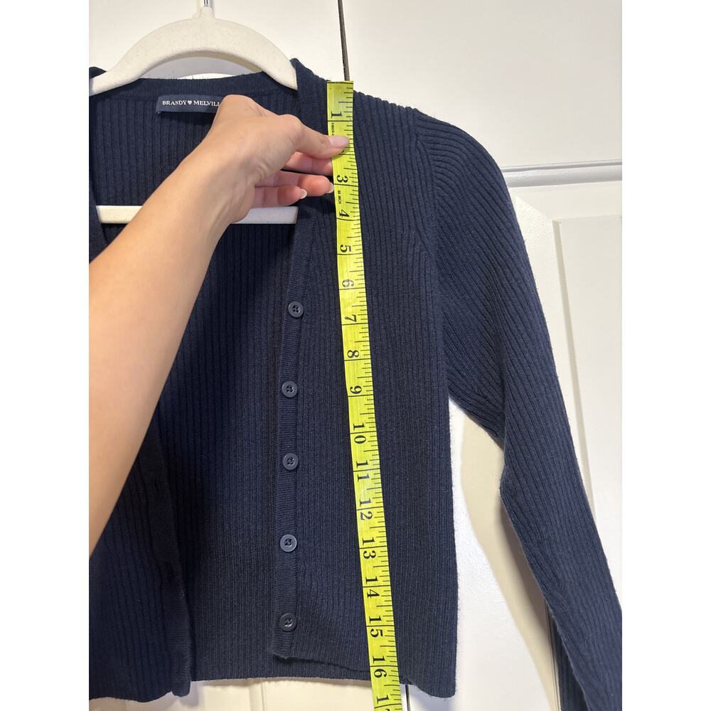 Brandy Melville Navy Blue Ribbed Button Down Cardigan M - Picture 6 of 7